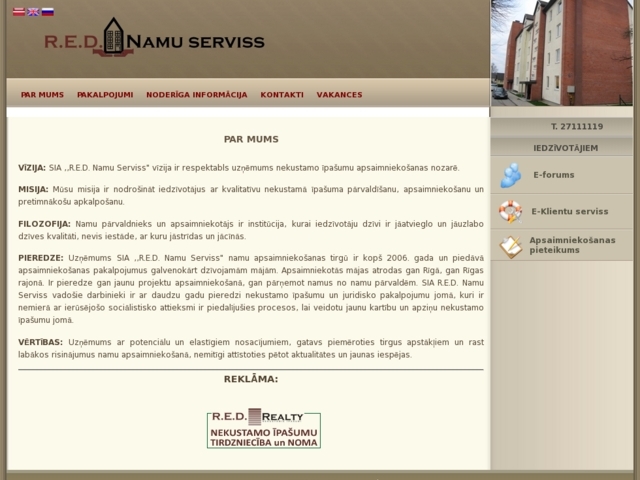 R.E.D. Namu serviss, SIA